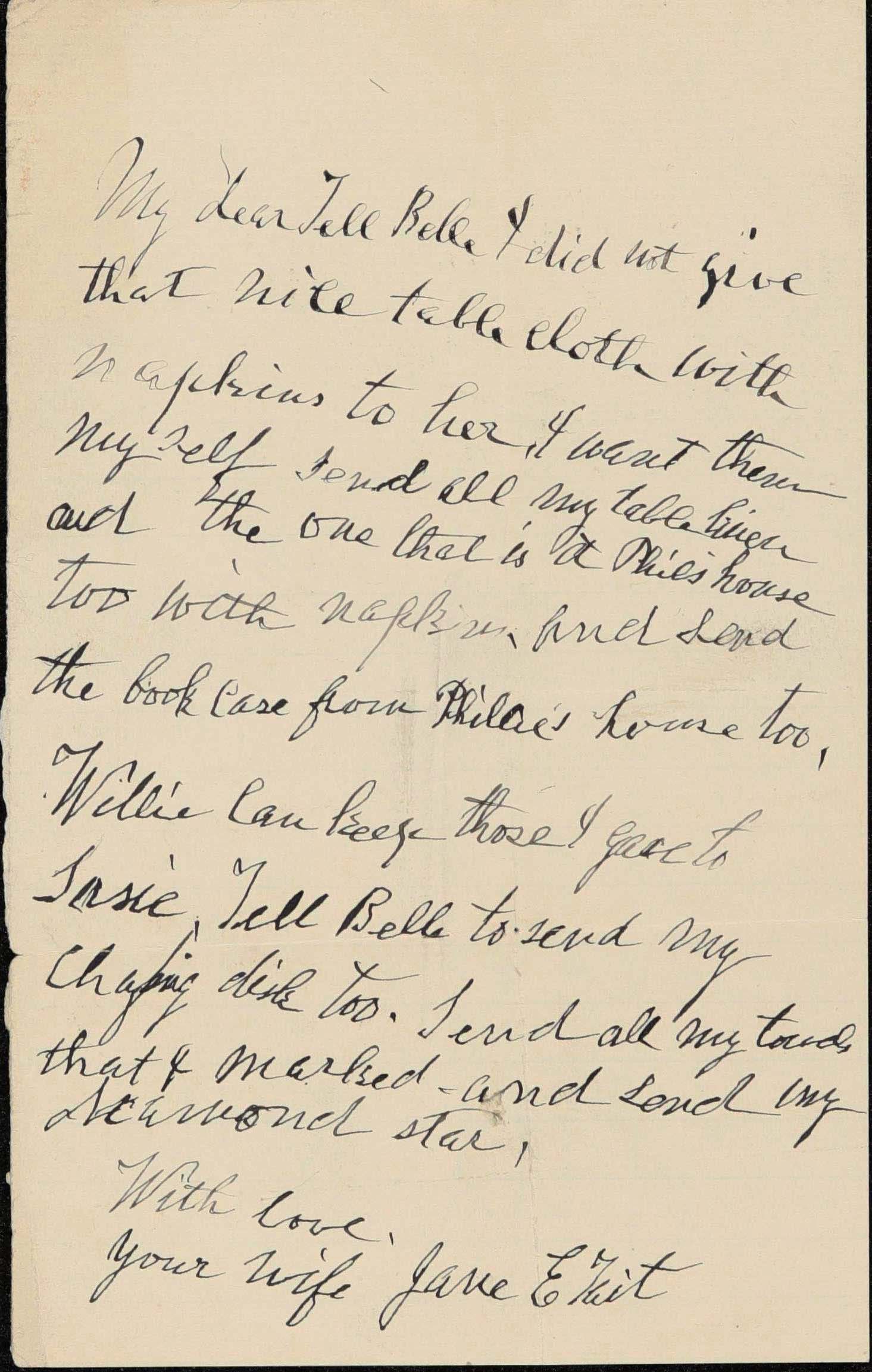 Letter - Jane Eliot Tait to James D. Tait