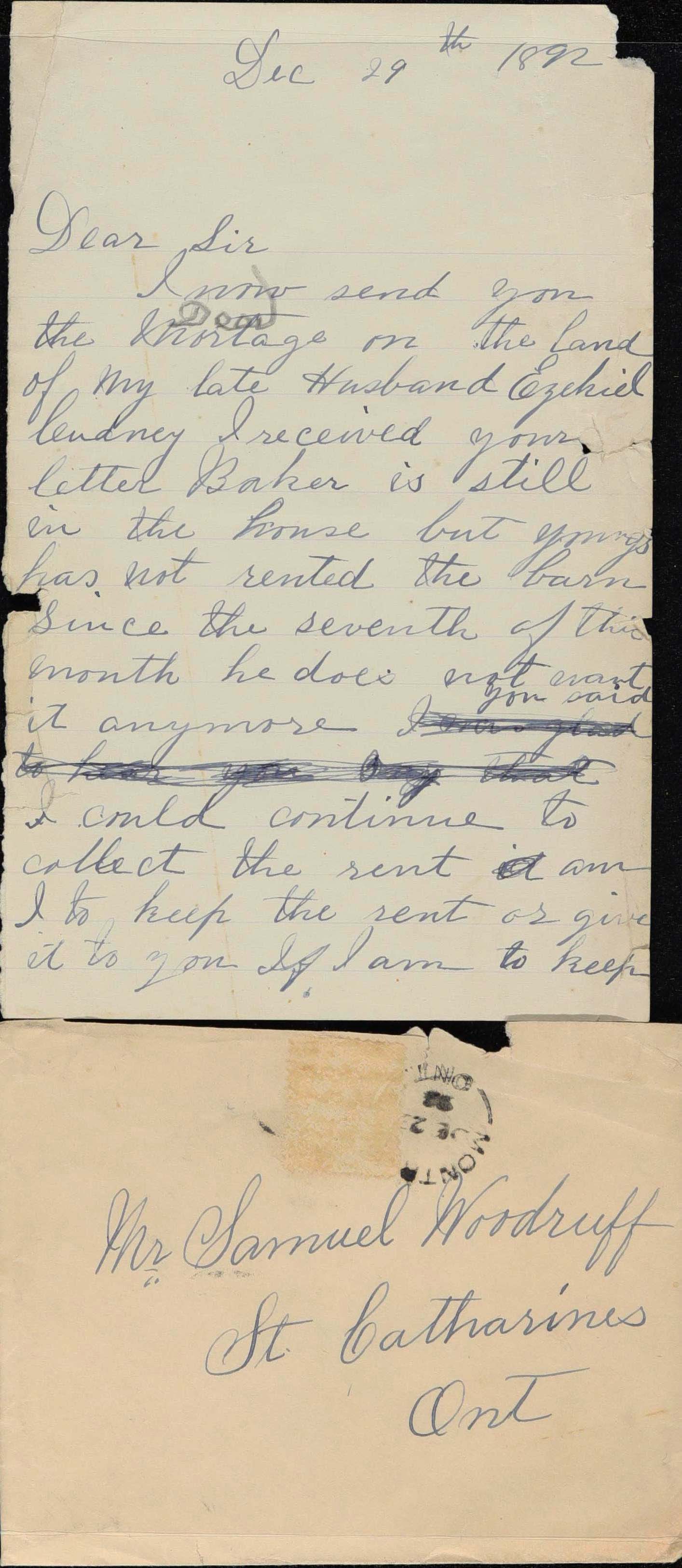 Clara Cudney to Samuel Woodruff