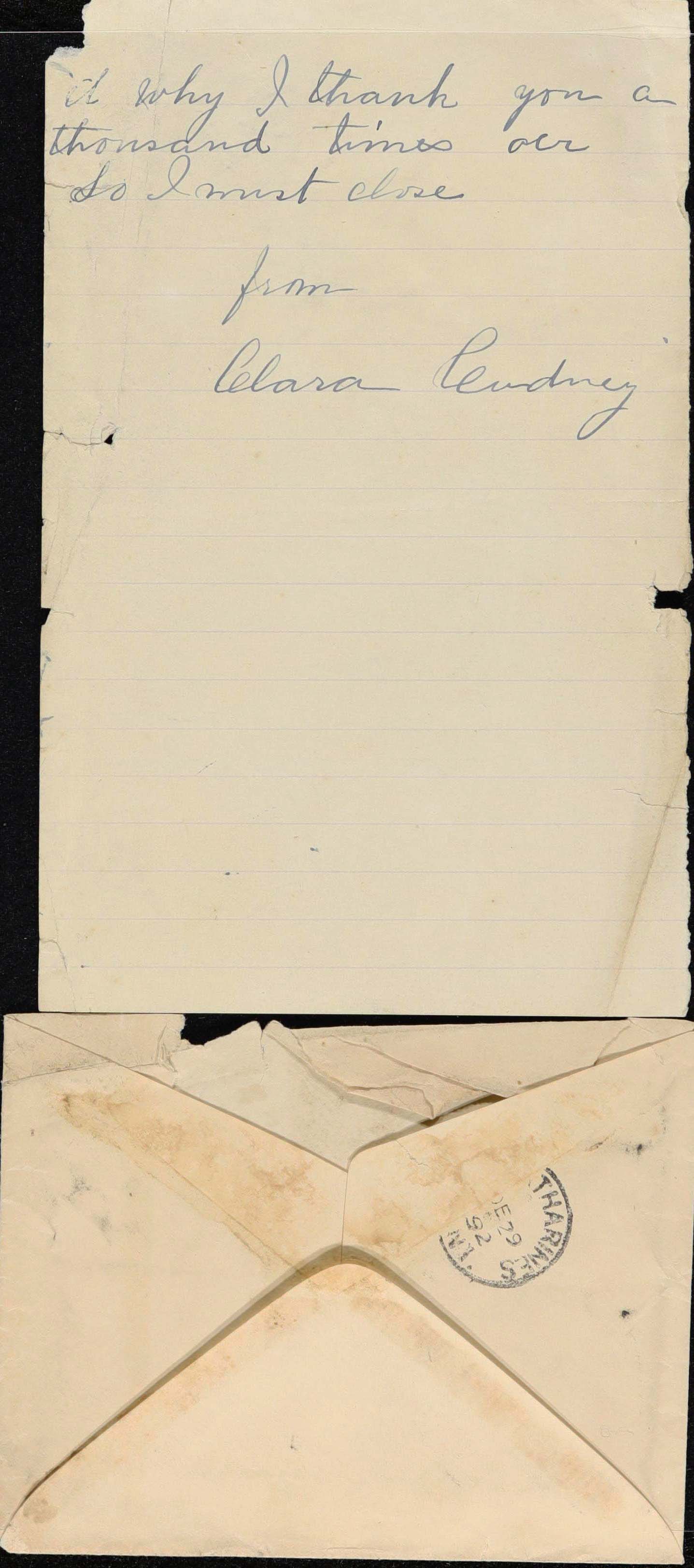 Clara Cudney to Samuel Woodruff